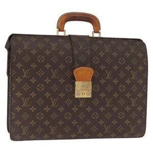 LOUIS VUITTON Monogram Serviette Fermoir Business Bag Vintage M53305 Auth am9816